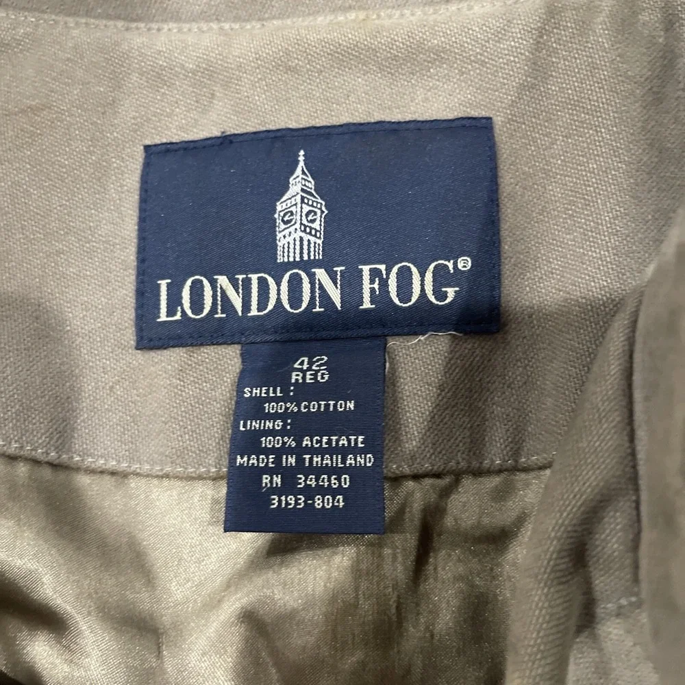 vintage london fog‎ trench coat mens 42 Reg